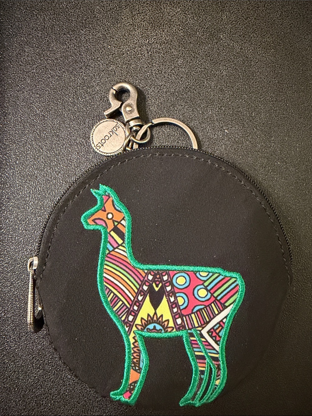 Sakroots Silver-Tone Keychain and coin purse with Logo Charm